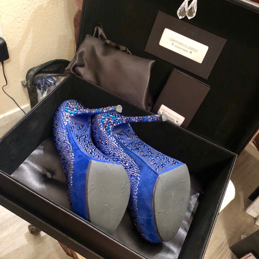 Gianmarco Lorenzi blue crystal heels 38 - Picture 15 of 16